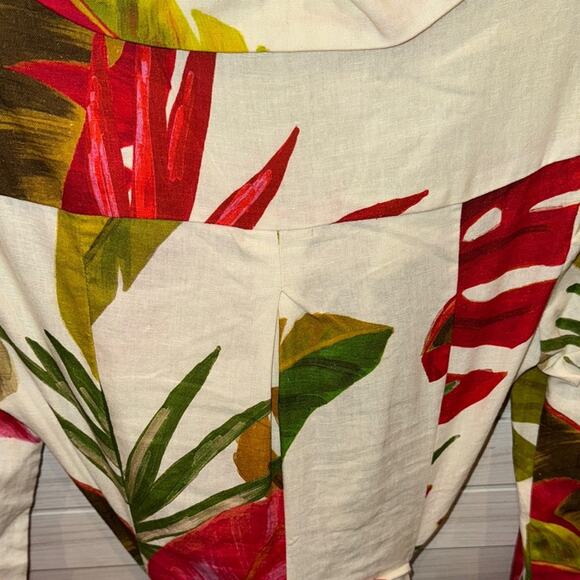 FARM RIO Spring Forest Long Sleeve Linen Blend Minidress In Multi XSmall - Picture 10 of 10